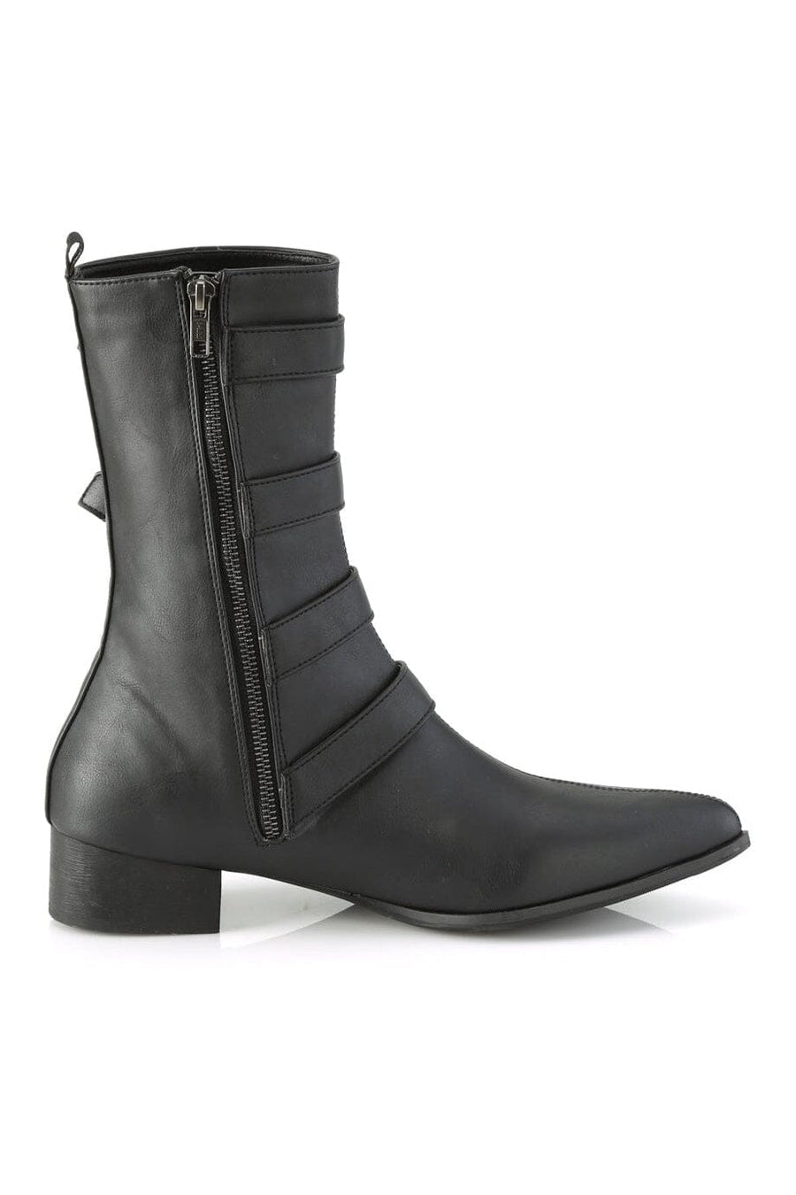 Demonia WARLOCK-110-C Black Vegan Leather Knee Boot in Black Vegan Leather
