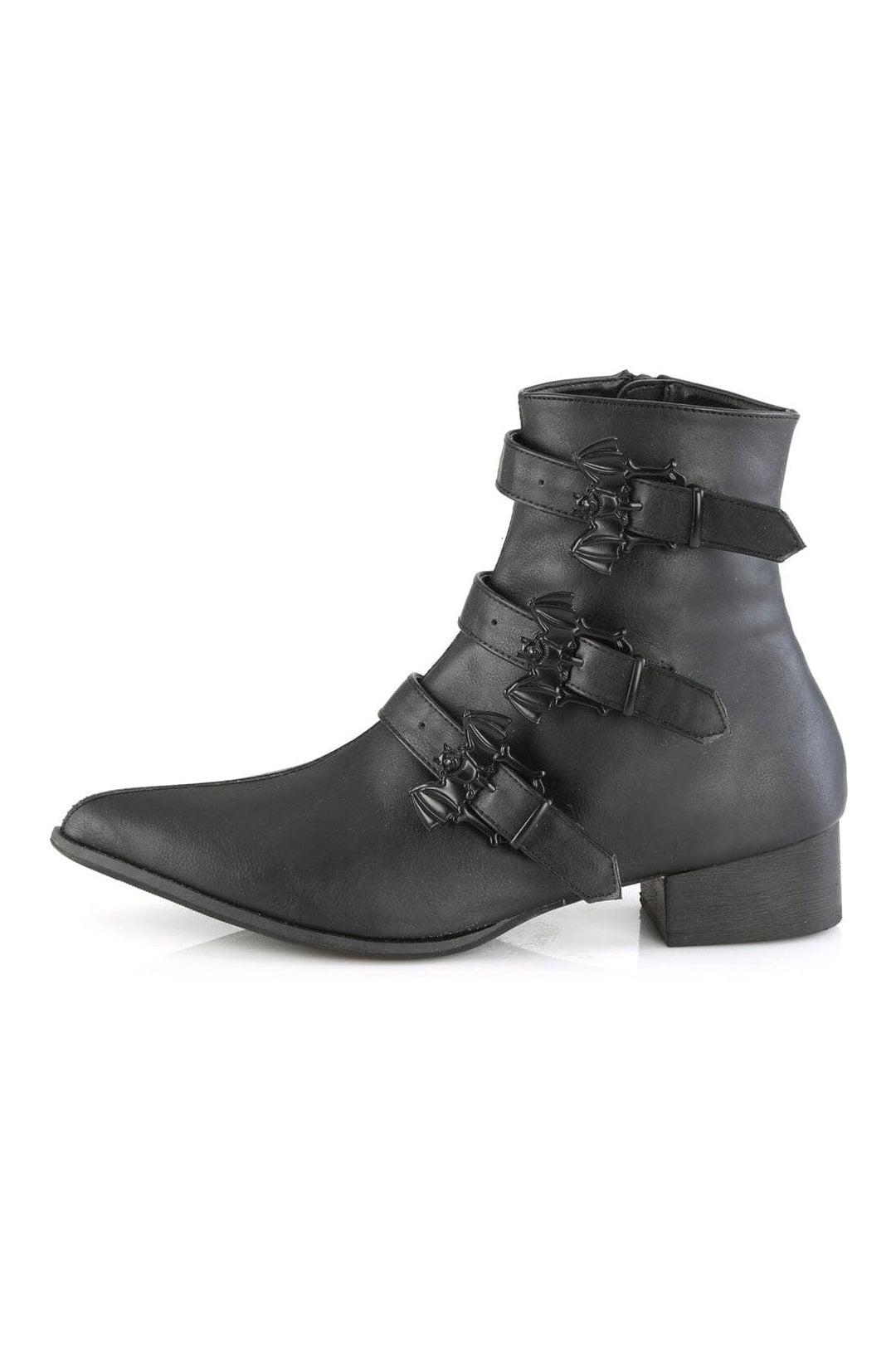 WARLOCK-50-B Black Vegan Leather Ankle Boot-Ankle Boots-Demonia-SEXYSHOES.COM