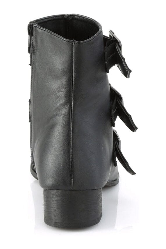 WARLOCK-50-C Black Vegan Leather Ankle Boot-Ankle Boots-Demonia-SEXYSHOES.COM
