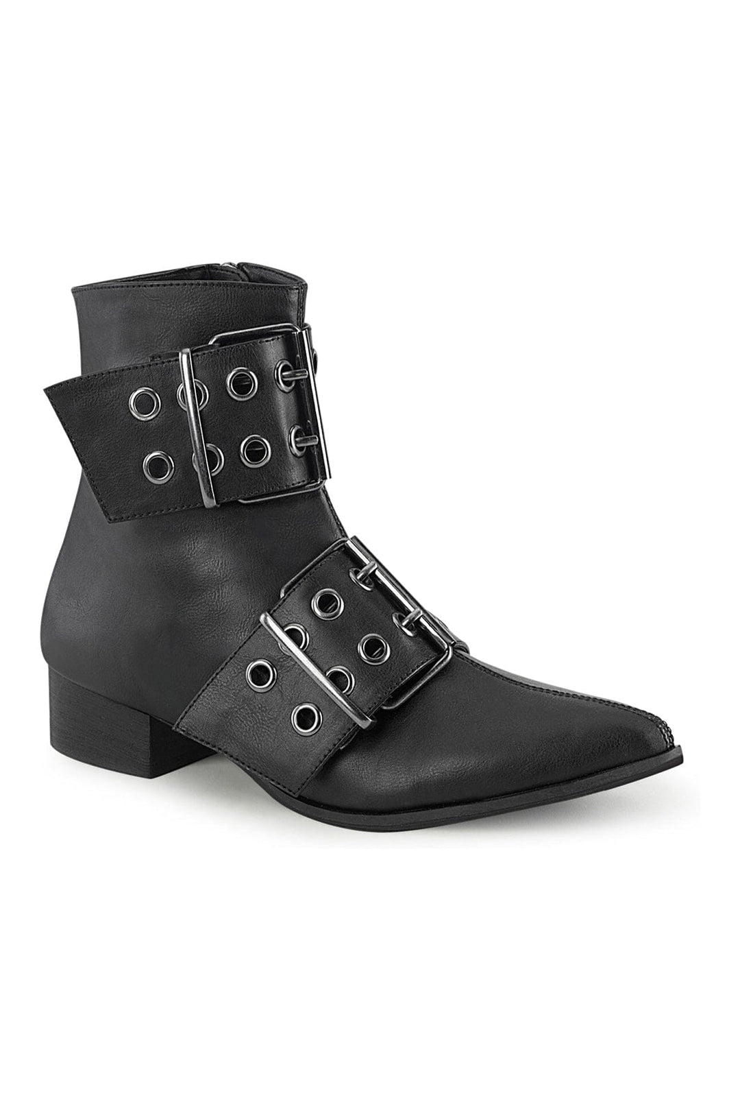 WARLOCK-55 Black Vegan Leather Ankle Boot-Ankle Boots-Demonia-Black-10-Vegan Leather-SEXYSHOES.COM