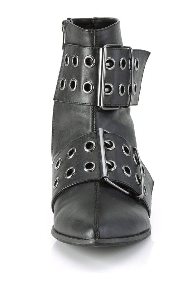 WARLOCK-55 Black Vegan Leather Ankle Boot-Ankle Boots-Demonia-SEXYSHOES.COM