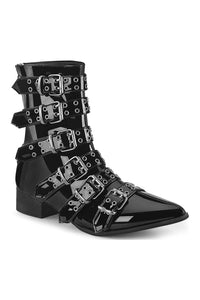 Demonia WARLOCK-70 Black Patent Knee Boot in Black Patent from SexyShoes.com