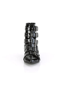 Demonia WARLOCK-70 Black Patent Knee Boot in Black Patent