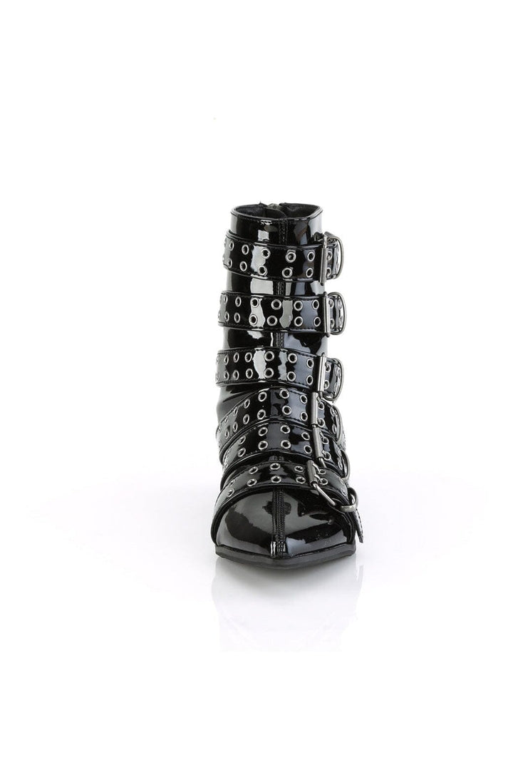 WARLOCK-70 Black Patent Knee Boot
