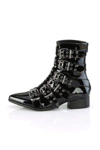 Demonia WARLOCK-70 Black Patent Knee Boot in Black Patent