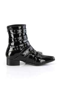 Demonia WARLOCK-70 Black Patent Knee Boot in Black Patent