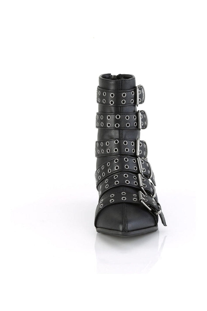 WARLOCK-70 Black Vegan Leather Knee Boot