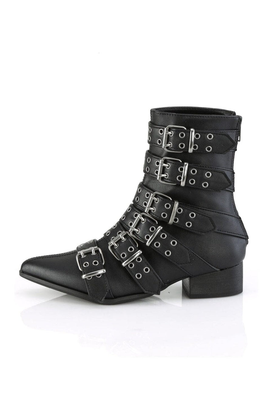 Demonia WARLOCK-70 Black Vegan Leather Knee Boot in Black Vegan Leather