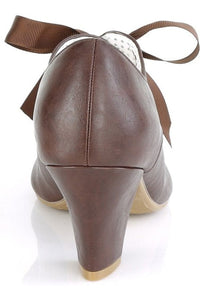 Pin Up Couture WIGGLE-32 Pump in Brown Faux Leather