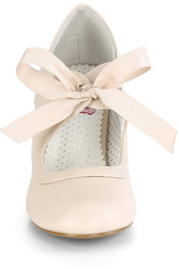 Pin Up Couture WIGGLE-32 Pump in Nude Faux Leather