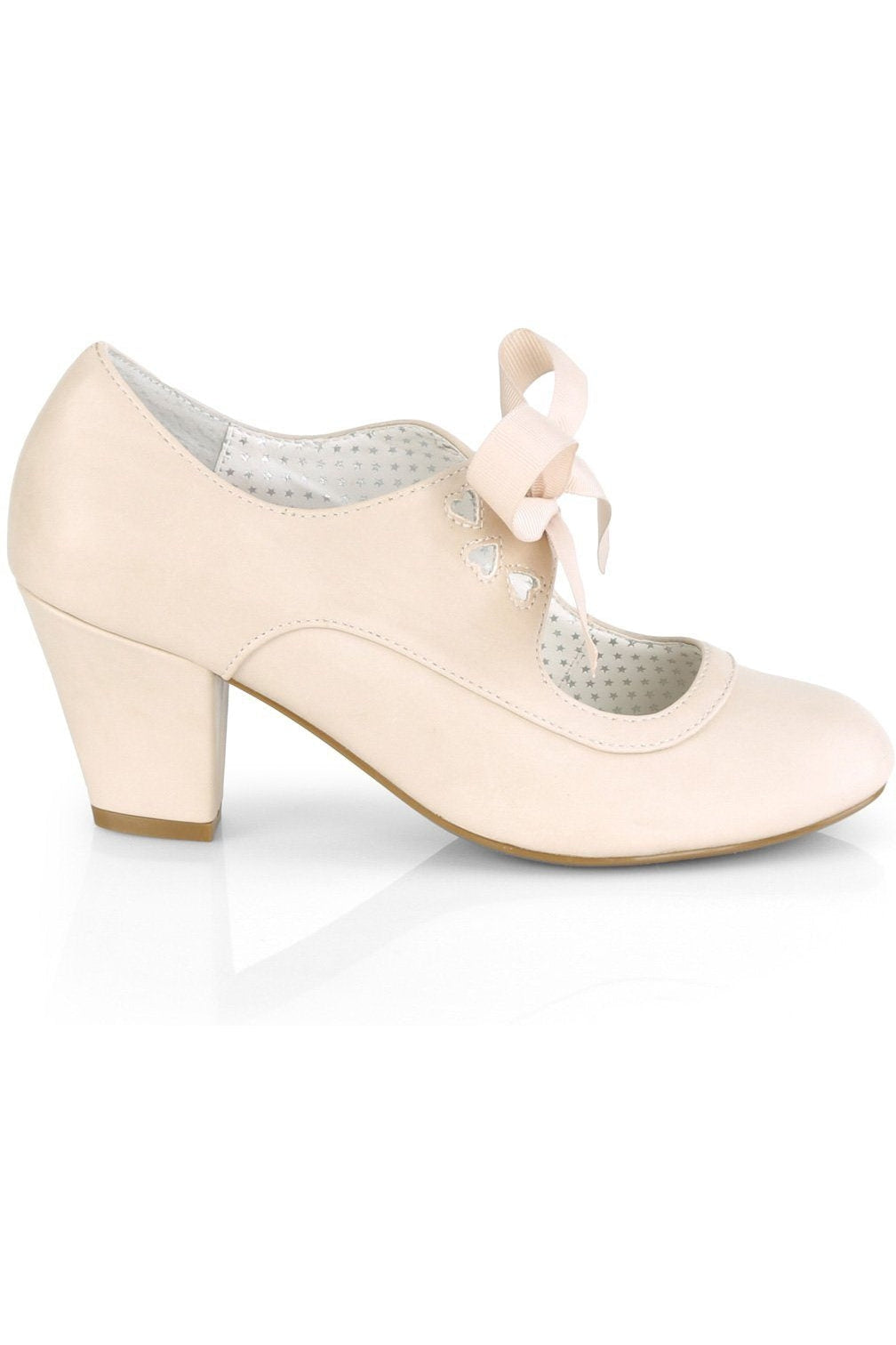 WIGGLE-32 Pump | Nude Faux Leather-Pumps-Pin Up Couture-SEXYSHOES.COM
