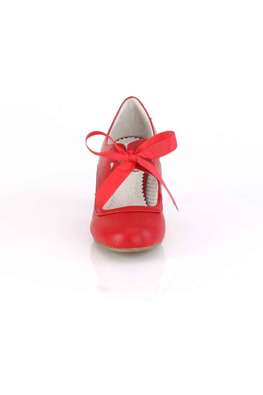 Pin Up Couture WIGGLE-32 Pump in Red Faux Leather