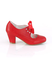 Pin Up Couture WIGGLE-32 Pump in Red Faux Leather