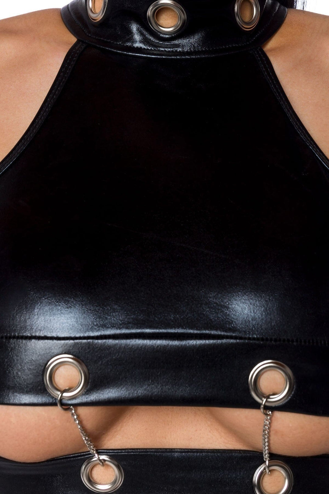 Wetlook Halter Top & Chaps Set-Fetish Sets-Saresia-SEXYSHOES.COM