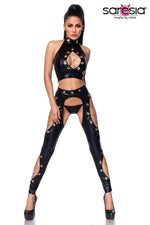 Wetlook Keyhole Top & Chaps Set