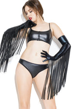 Wetlook Long Gloves With Fringe Detail