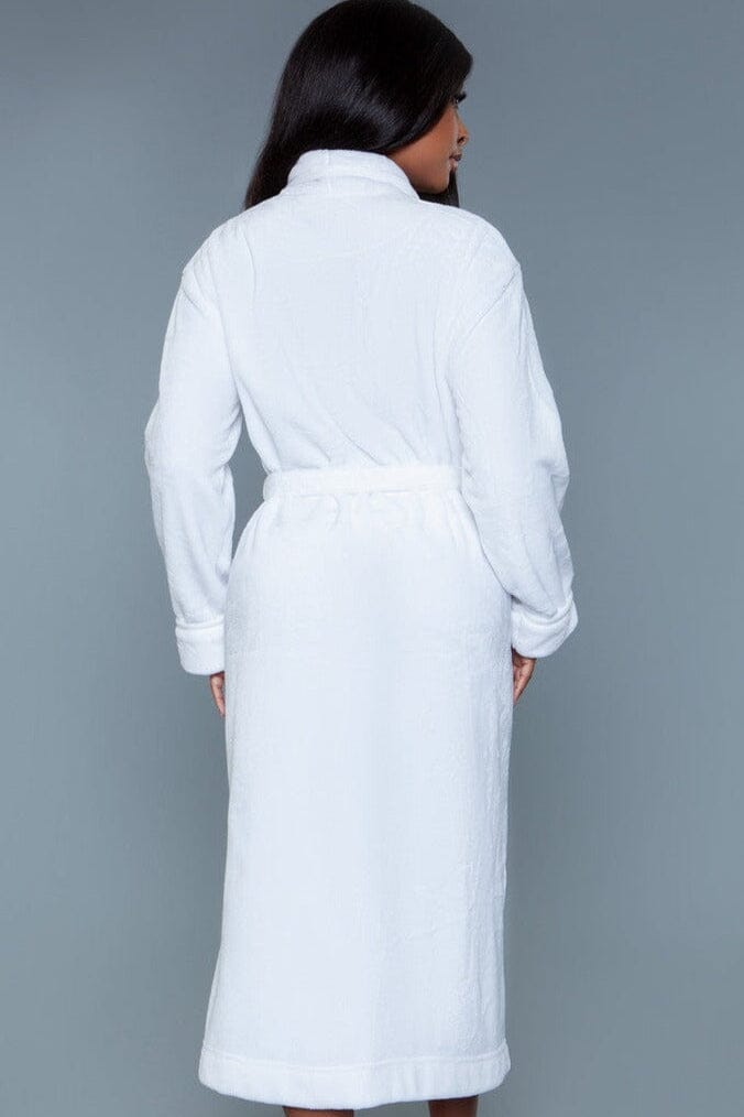 BeWicked White Full length Plush Robe in White 