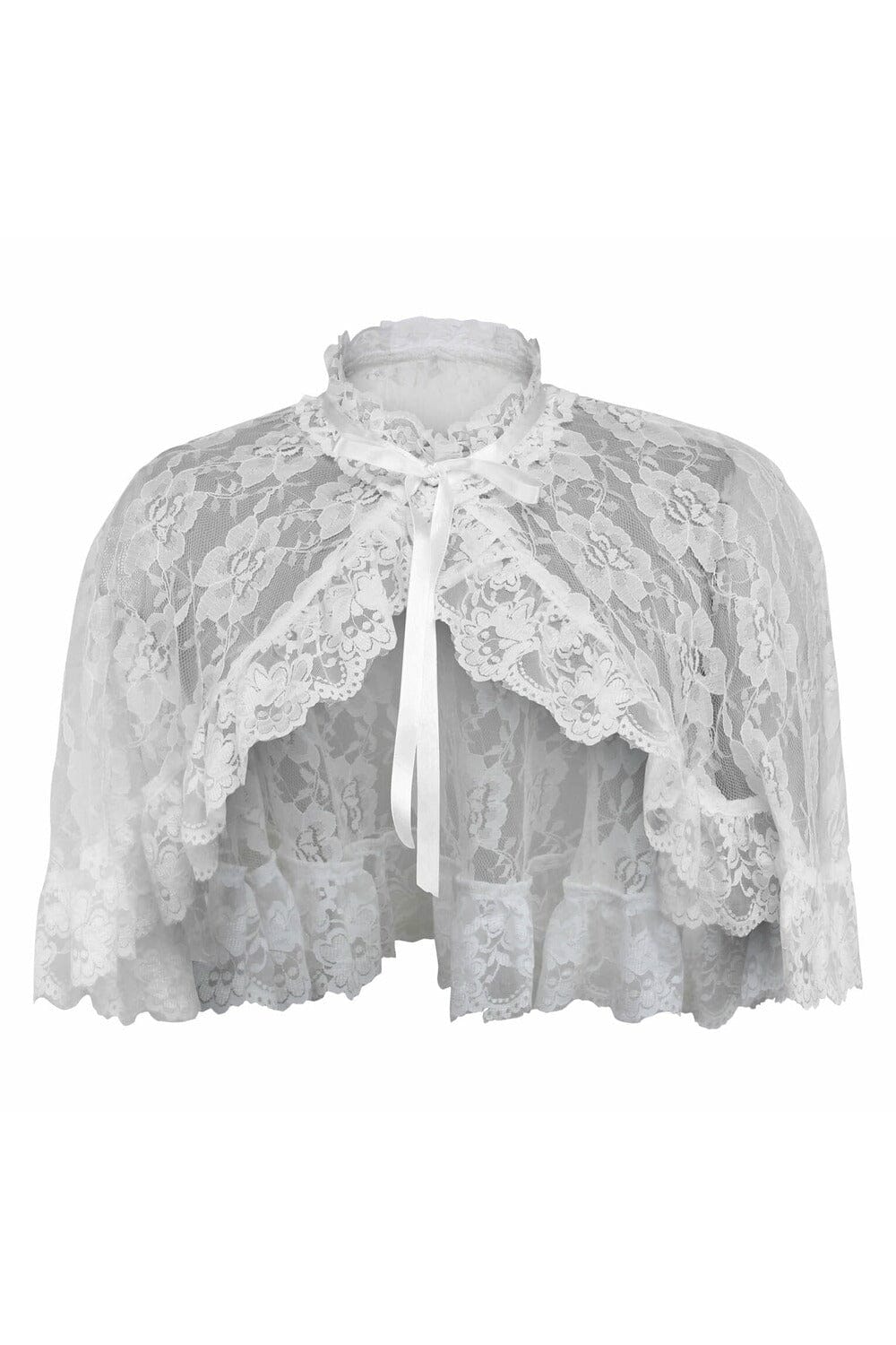 White Lace Cape-Cape + Bolero-Daisy Corsets-White-O/S-SEXYSHOES.COM