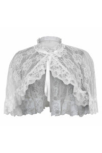 Daisy Corsets White Lace Cape in White  from SexyShoes.com