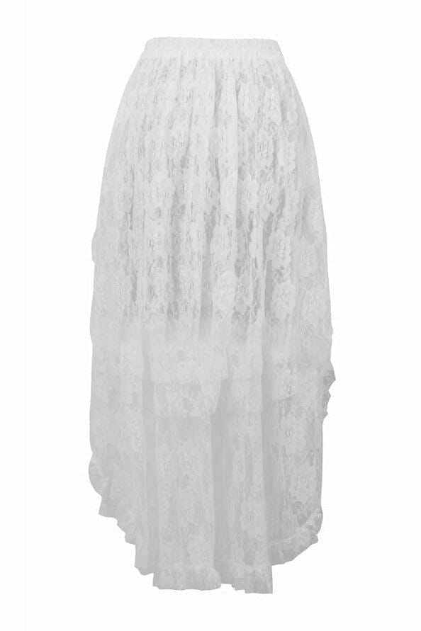 White Lace Hi Low Skirt-Costume Skirts-Daisy Corsets-SEXYSHOES.COM