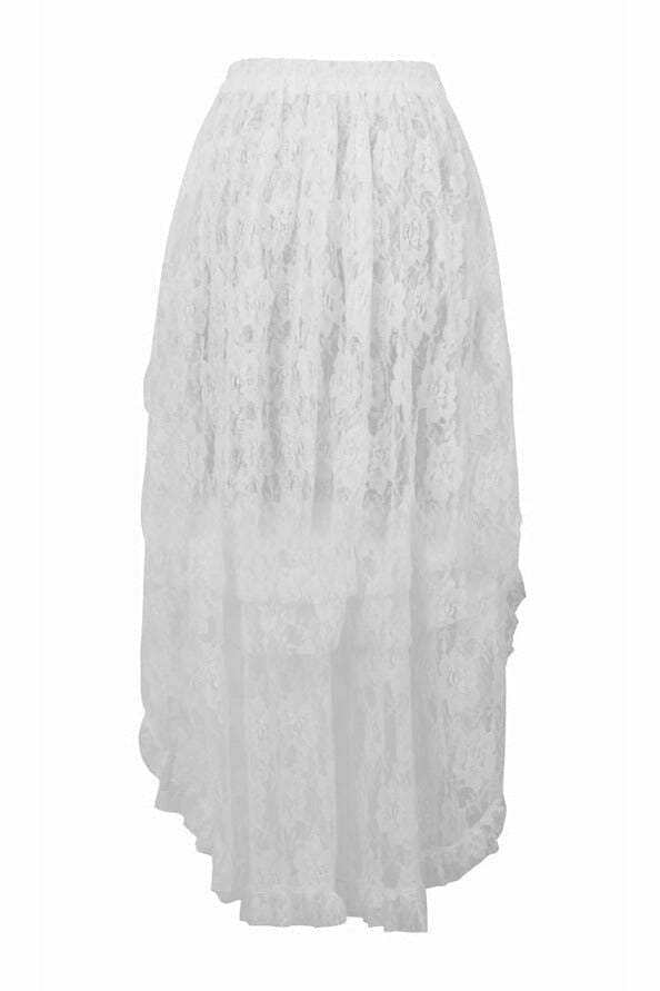 White Lace Hi Low Skirt
