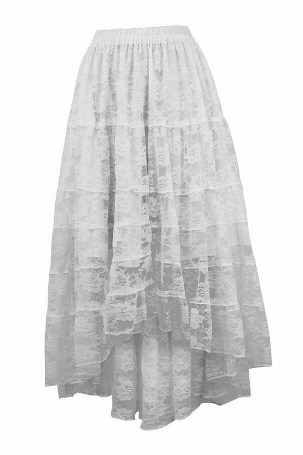 White Lace Skirt-Costume Skirts-Daisy Corsets-White-O/S-SEXYSHOES.COM