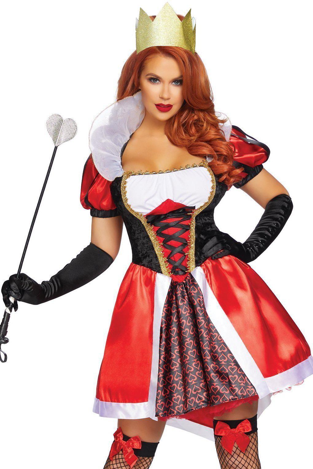 Wonderland Queen Costume-Fairytale Costumes-Leg Avenue-Red-S-SEXYSHOES.COM
