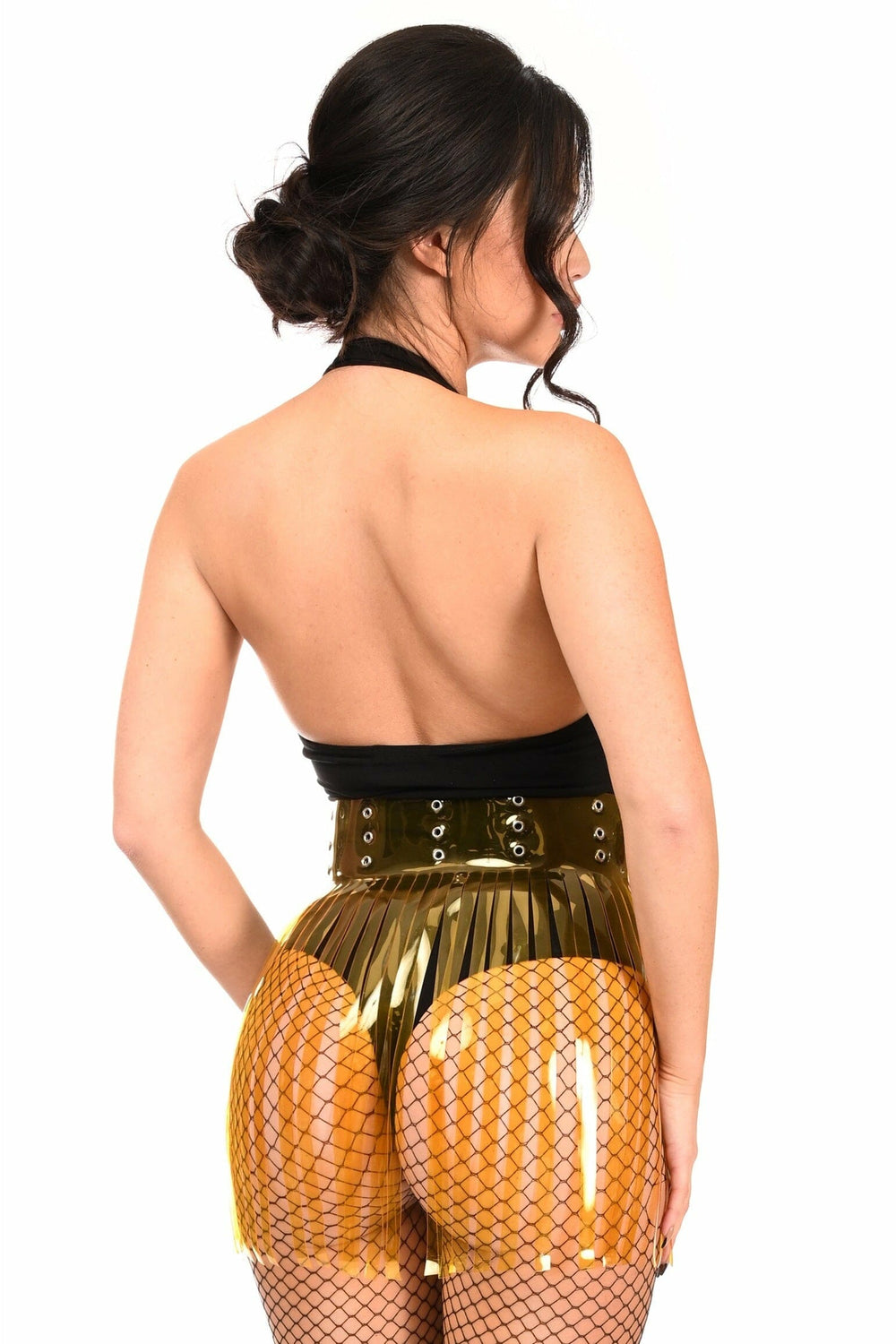 Daisy Corsets Yellow Clear Fringe Skirt in Clear 