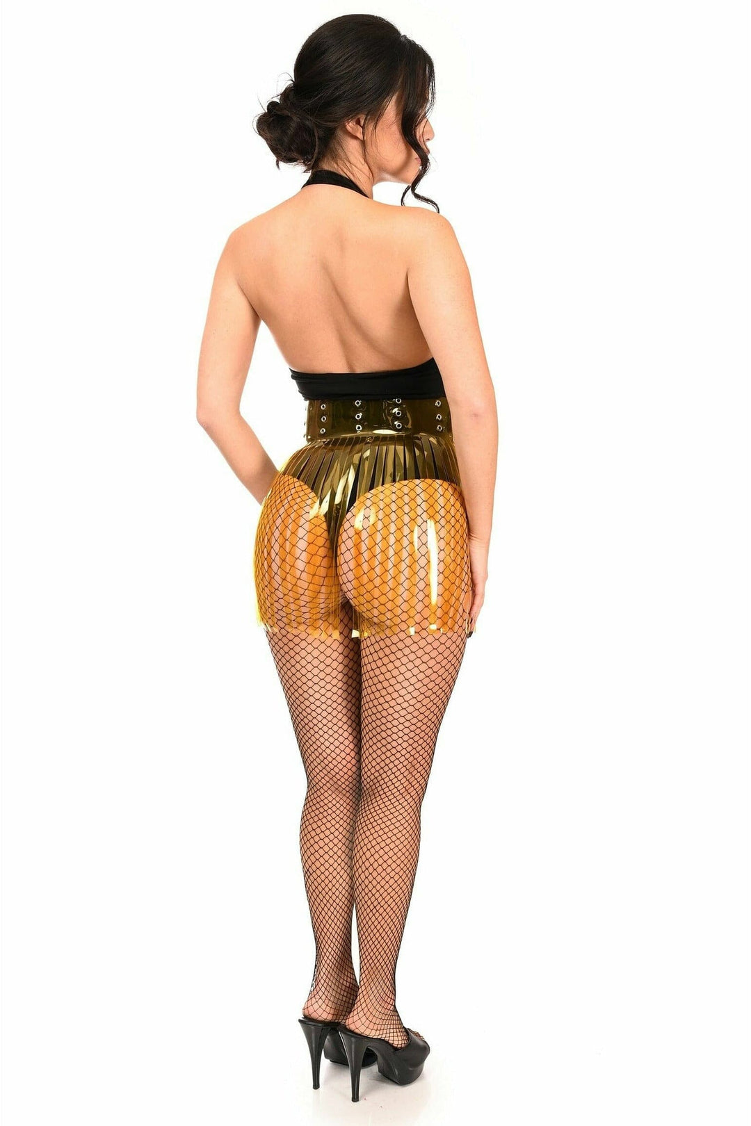 Daisy Corsets Yellow Clear Fringe Skirt in Clear 