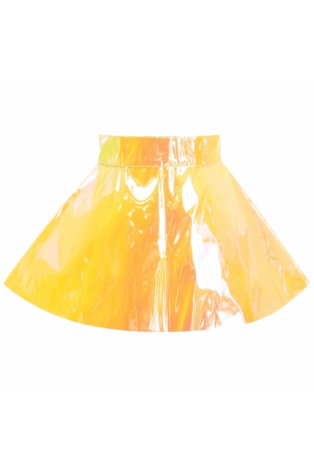 Daisy Corsets Yellow Vinyl Skater Skirt in Pink  from SexyShoes.com