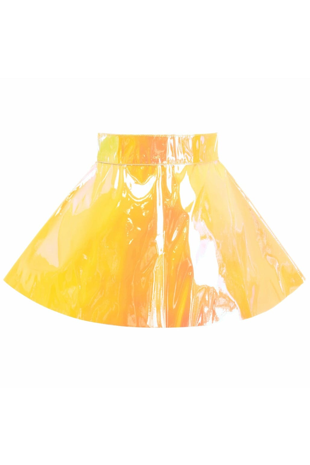 Yellow Vinyl Skater Skirt-Mini Skirts-Daisy Corsets-Pink-S-SEXYSHOES.COM