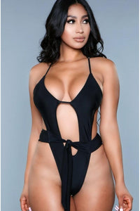 BeWicked Adjustable Tie One Piece Swimsuit in Black  from SexyShoes.com