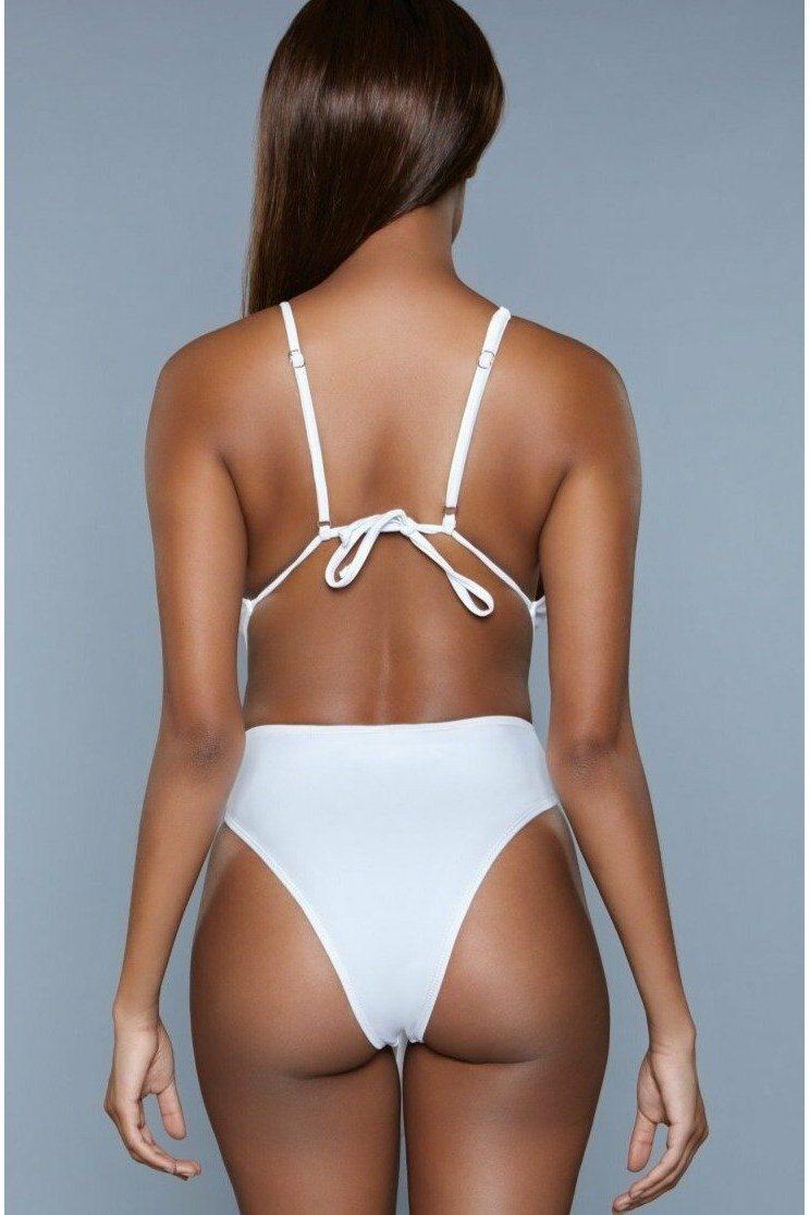 BeWicked Adjustable Tie One Piece Swimsuit in White 