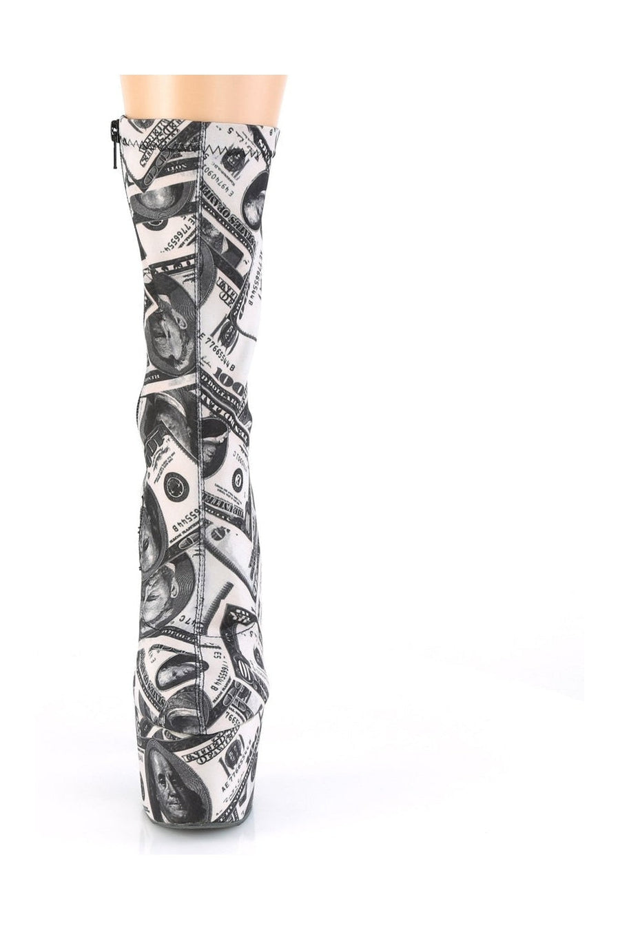 Pleaser ADORE-1002DP Exotic Boot in White Fabric
