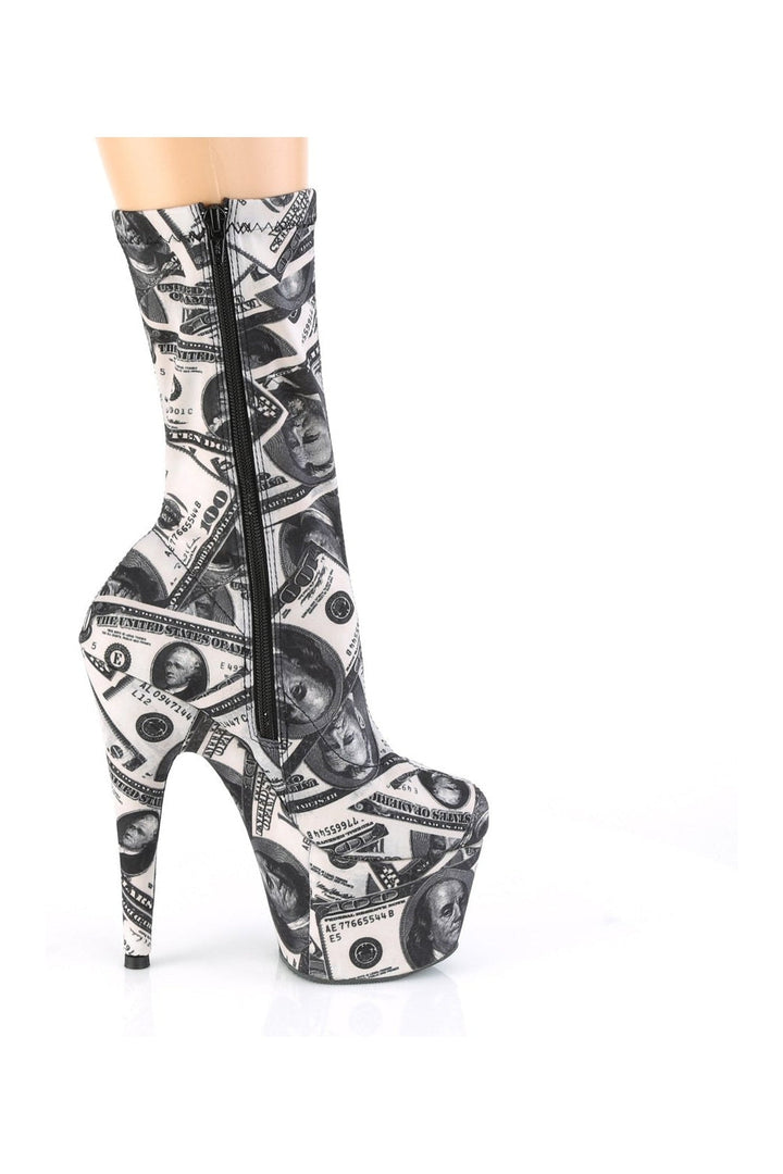 ADORE-1002DP Stripper Boot | White Fabric-Ankle Boots-Pleaser-SEXYSHOES.COM