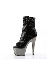 Pleaser ADORE-1008SQ Platform Boot in Black Sequins