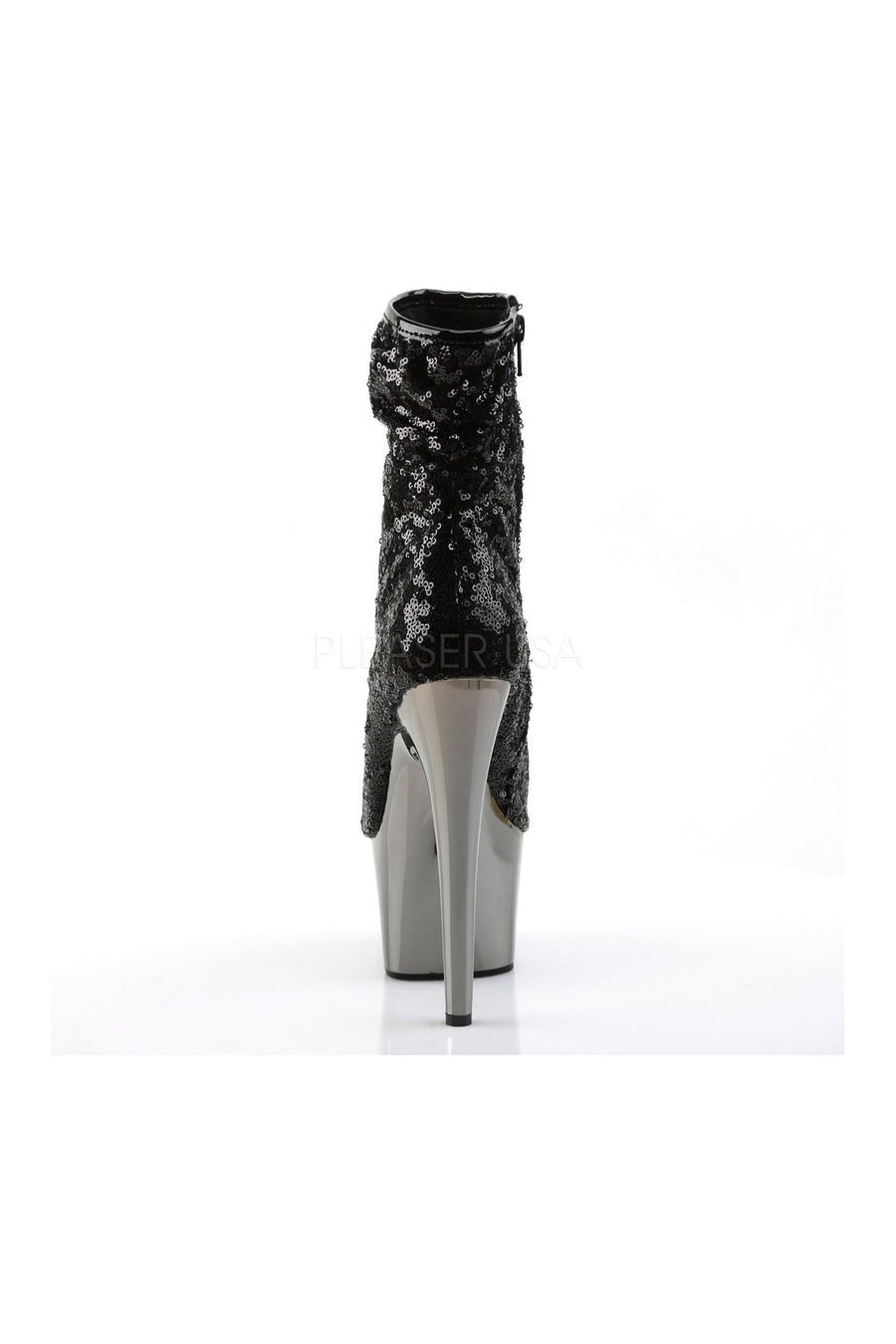 Pleaser ADORE-1008SQ Platform Boot in Black Sequins