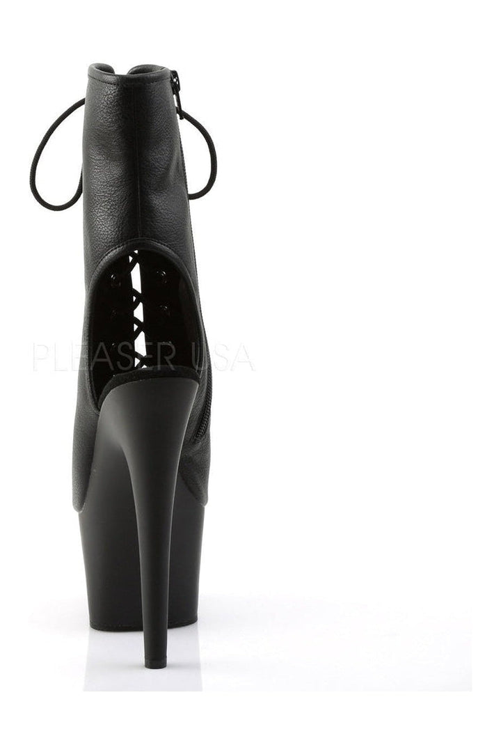 ADORE-1016 Platform Boot | Black Faux Leather-Pleaser-Ankle Boots-SEXYSHOES.COM