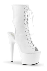 Pleaser ADORE-1016 Platform Boot in White Faux Leather from SexyShoes.com
