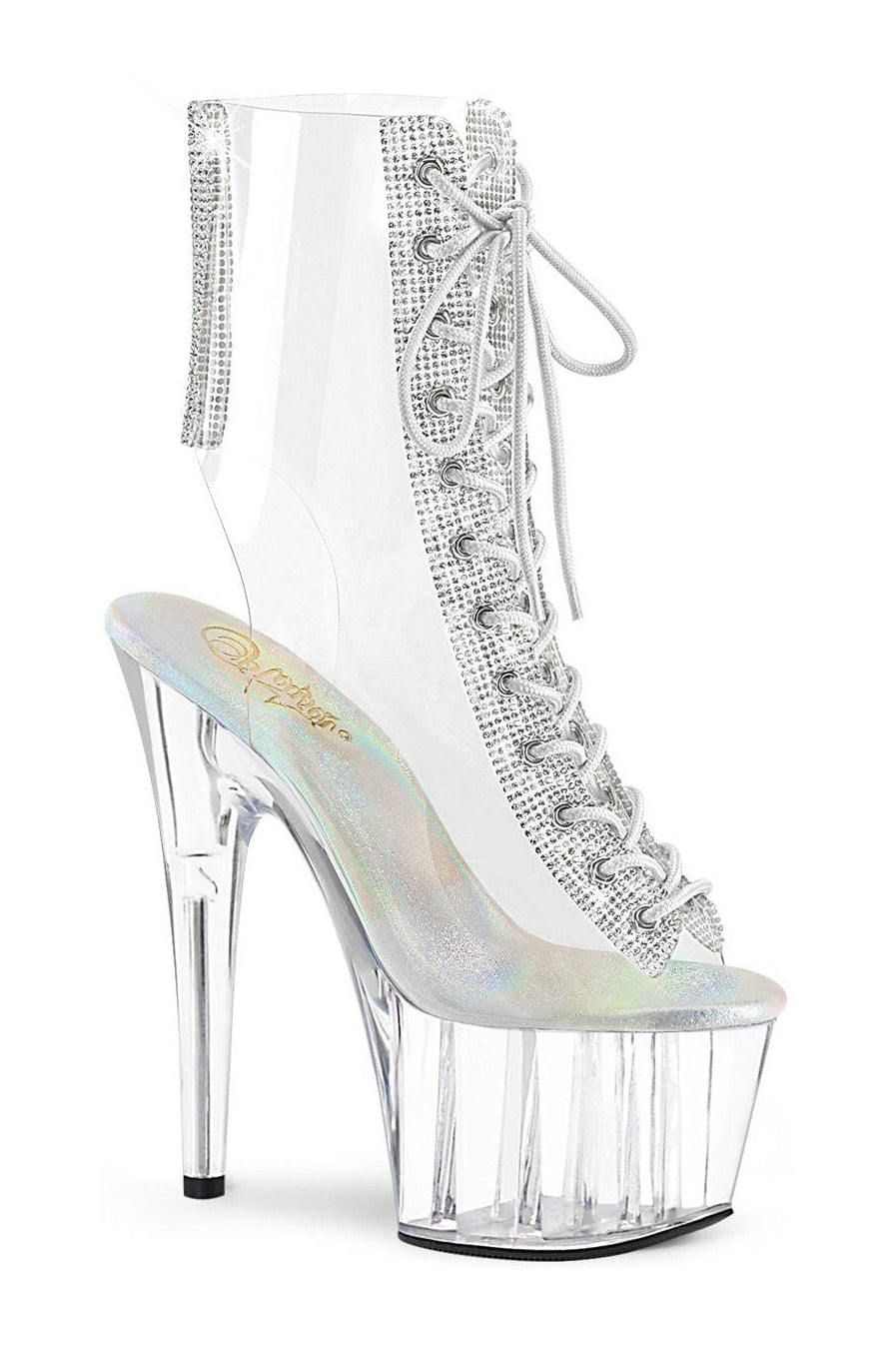 ADORE-1016C-2 Exotic Ankle Boot | Clear Vinyl-Ankle Boots-Pleaser-Clear-6-Vinyl-SEXYSHOES.COM