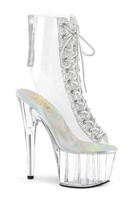 ADORE-1016C-2 Exotic Ankle Boot | Clear Vinyl