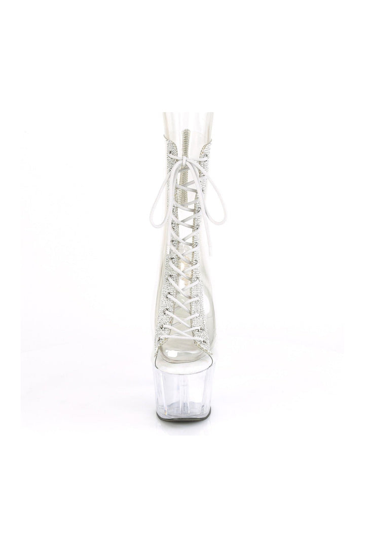 ADORE-1016C-2 Exotic Ankle Boot | Clear Vinyl