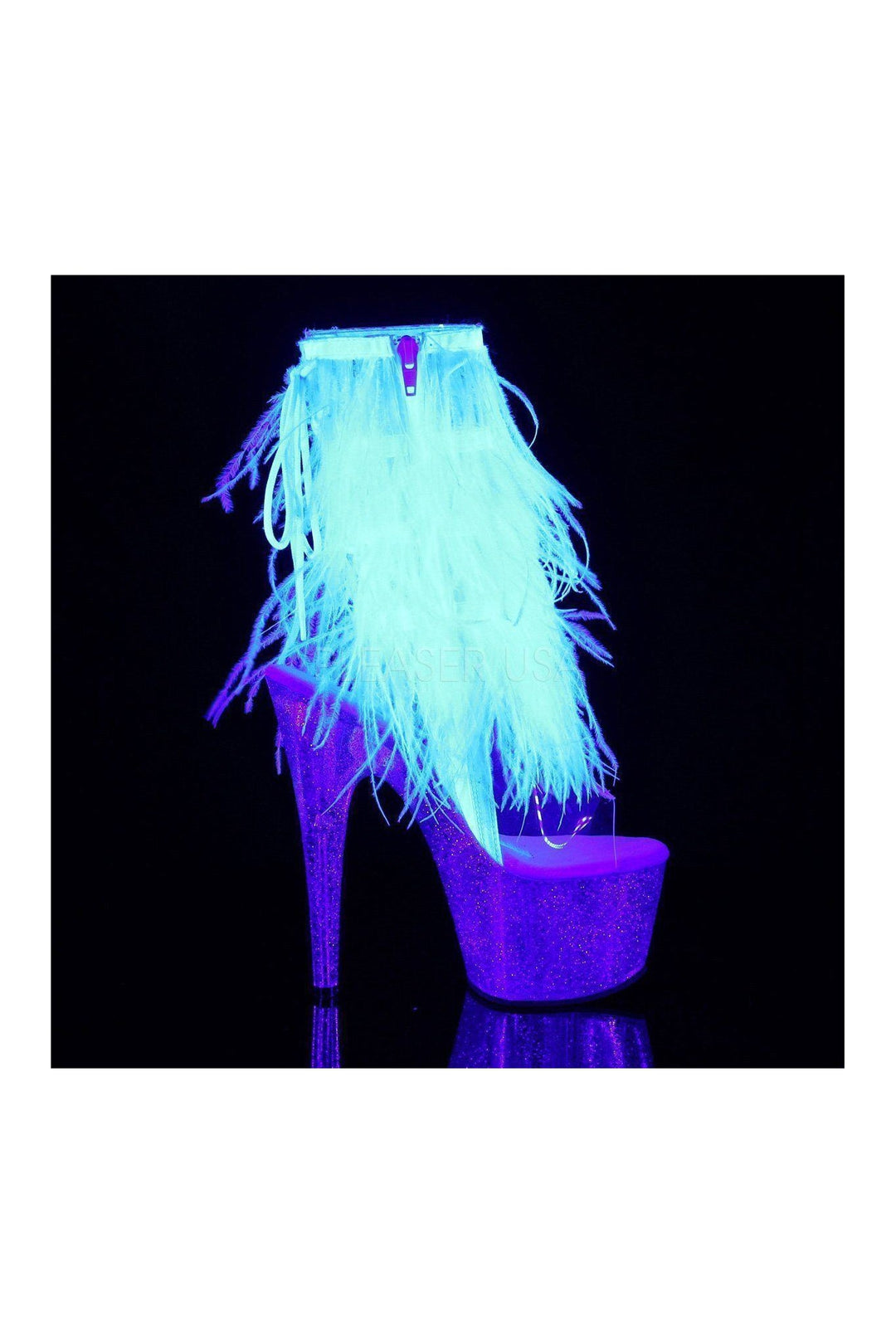 Pleaser ADORE-1017MFF Platform Boot in Clear Vinyl