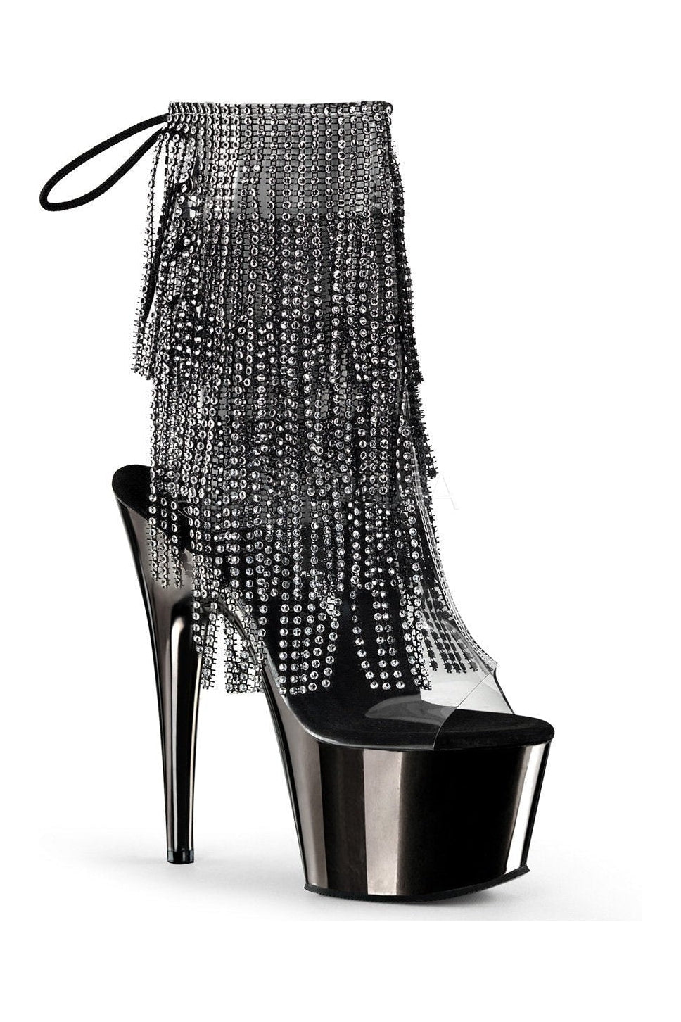 Pleaser ADORE-1017RSF Platform Boot in Black Vinyl from SexyShoes.com