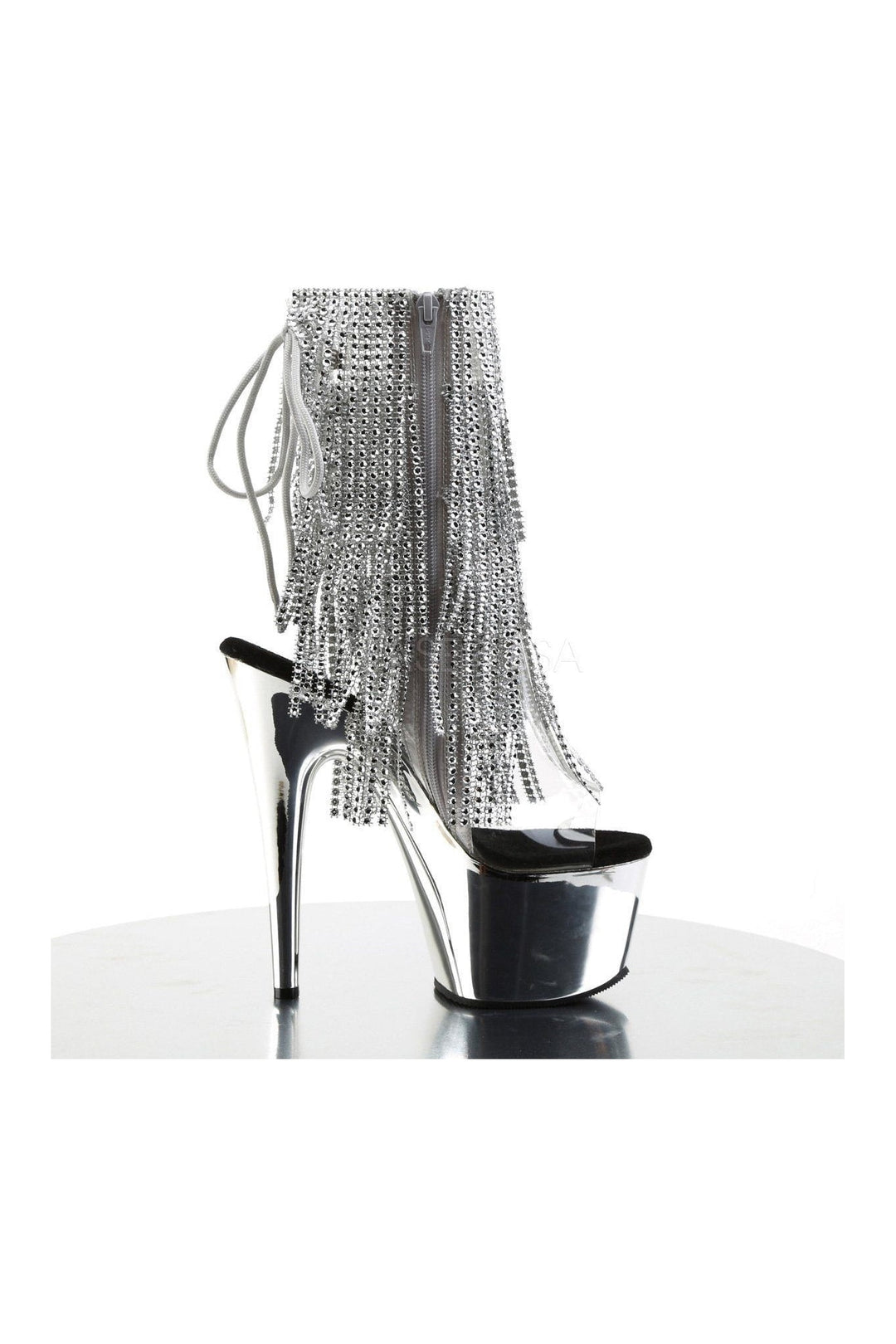 ADORE-1017RSF Platform Boot | Clear Vinyl-Pleaser-Ankle Boots-SEXYSHOES.COM