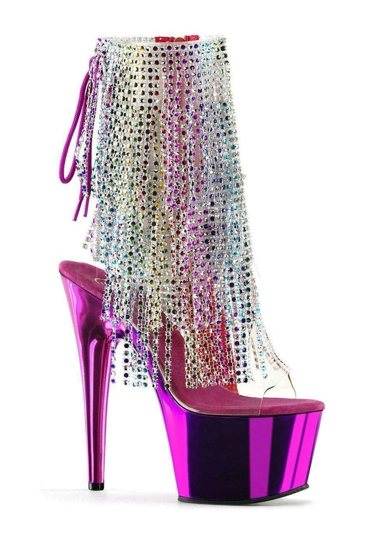 Pleaser ADORE-1017RSF Platform Boot in Clear Vinyl from SexyShoes.com