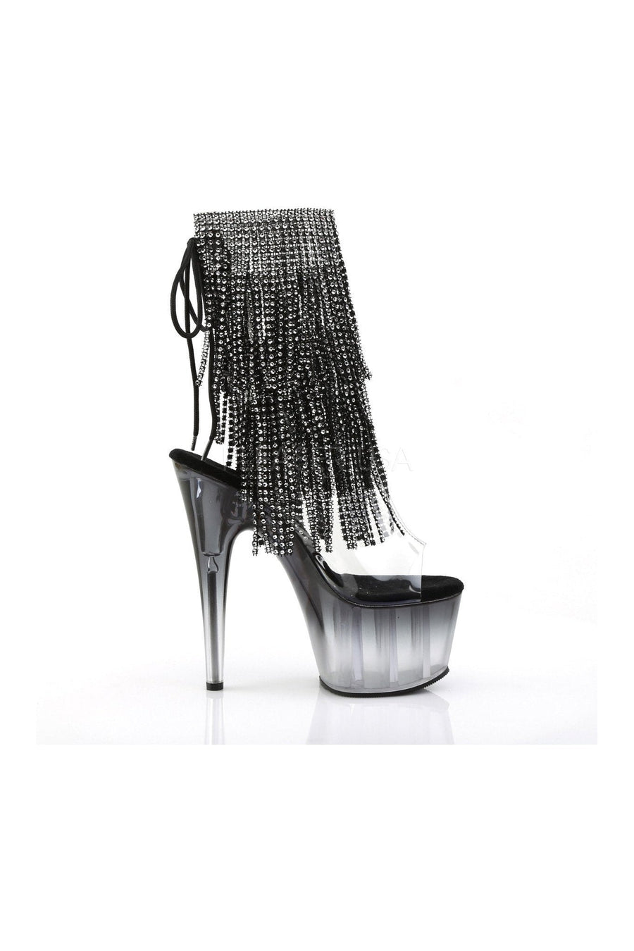 Pleaser ADORE-1017RSFT Platform Boot in Black Vinyl