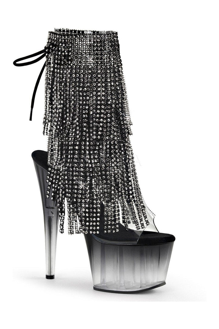 ADORE-1017RSFT Platform Boot | Black Vinyl-Pleaser-Black-Ankle Boots-SEXYSHOES.COM