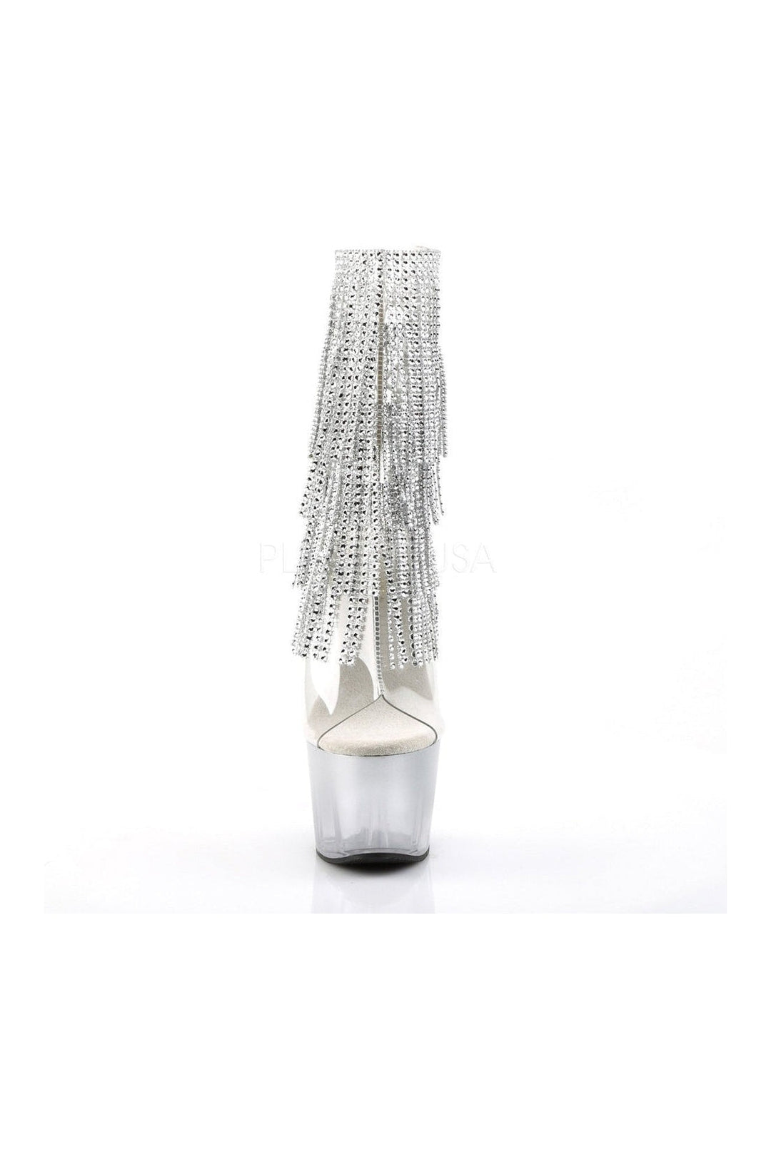 ADORE-1017RSFT Platform Boot | Clear Vinyl-Pleaser-Ankle Boots-SEXYSHOES.COM