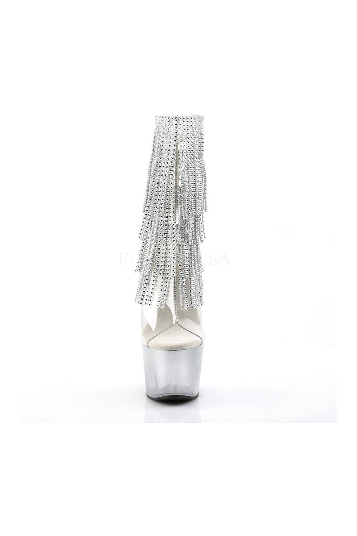 ADORE-1017RSFT Platform Boot | Clear Vinyl-Pleaser-Ankle Boots-SEXYSHOES.COM
